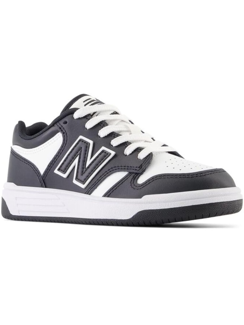 New Balance Kids' 480 V1 Lace-up Black and White Low-Top Sneakers